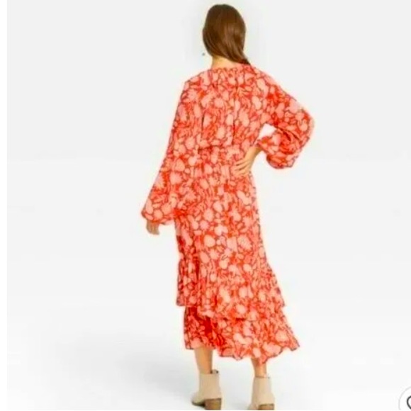 NWOT Universal Thread Floral Long Sleeve Ruffle Maxi Dress Size XS - Picture 4 of 15